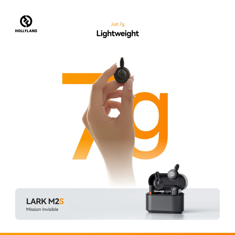 Mic Hollyland Lark M2S Combo Dual Wireless Invisible Lavalier Microphone System for Cameras and Mobile Devices - Resmi