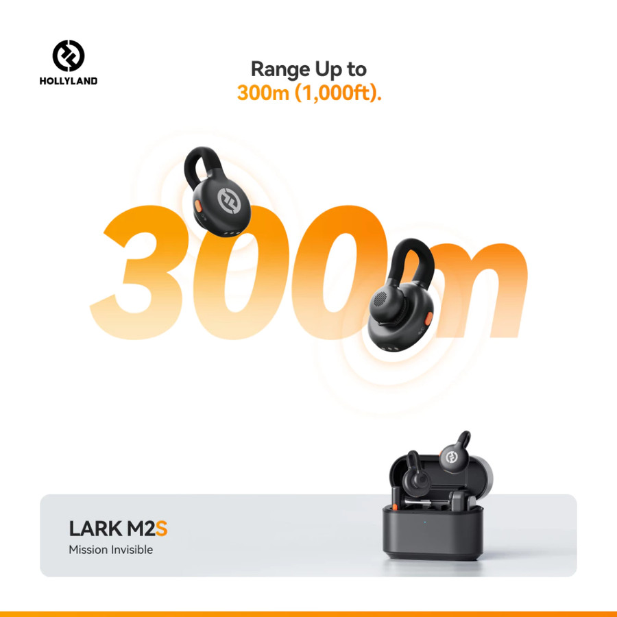 Mic Hollyland Lark M2S Combo Dual Wireless Invisible Lavalier Microphone System for Cameras and Mobile Devices - Resmi