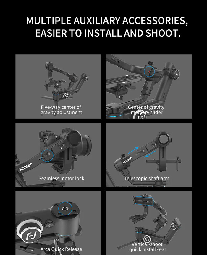 Feiyu Scorp PRO F4 3 axis Professional Gimbal Stabilizer