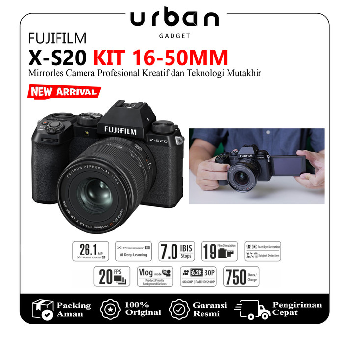 Kamera Fujifilm X-S20 Kit 16-50mm Digital Camera Mirrorless - Resmi