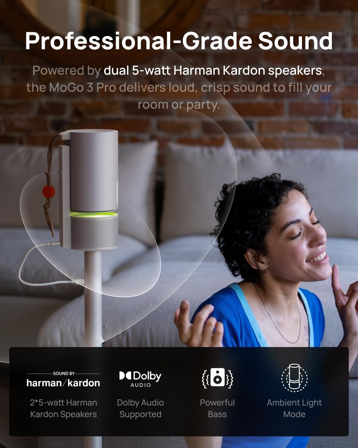 XGIMI MoGo 3 Pro Portable DLP Projector with PowerBase Stand | XN13A - Garansi Resmi