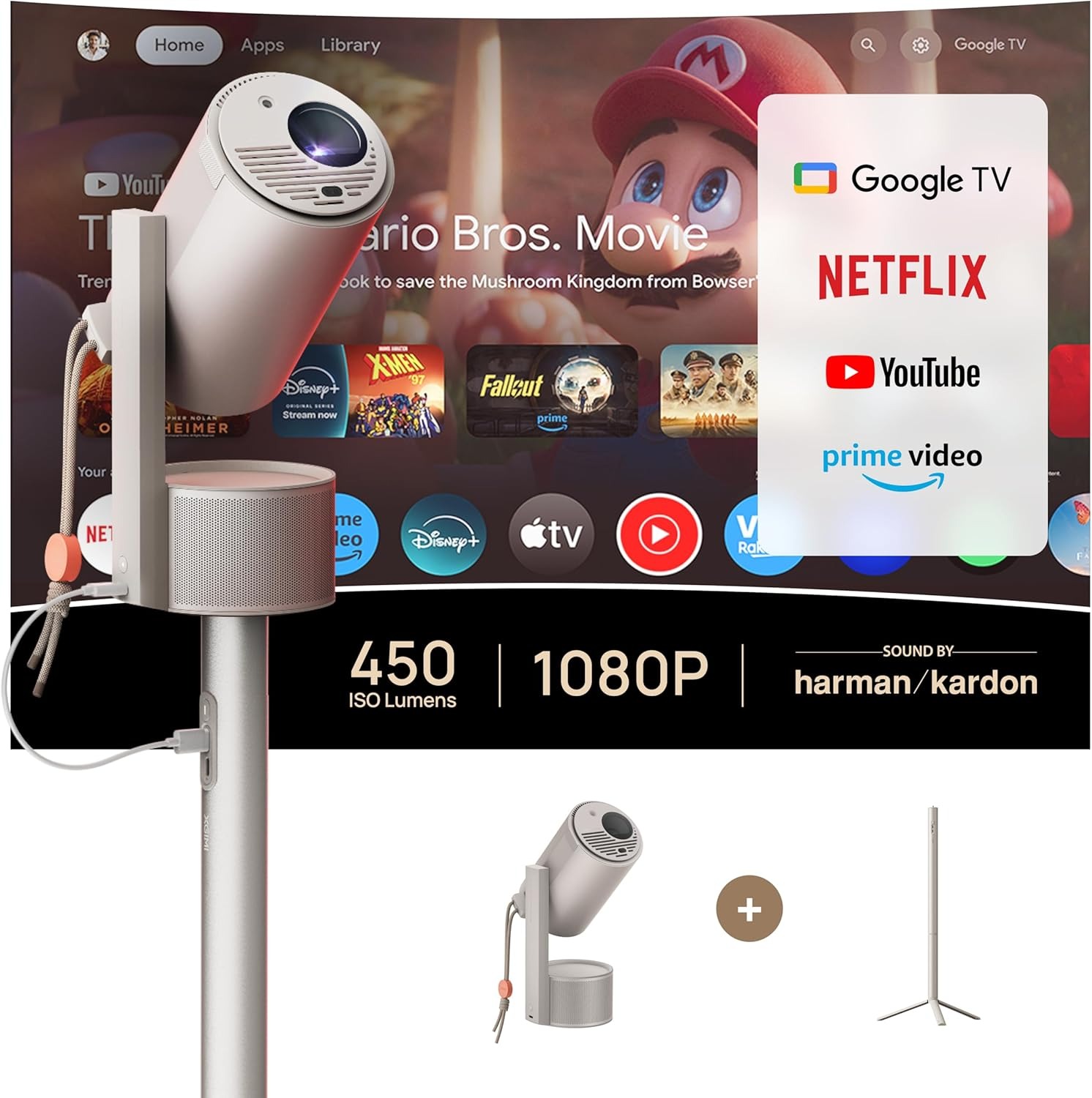 XGIMI MoGo 3 Pro Portable DLP Projector with PowerBase Stand | XN13A - Garansi Resmi