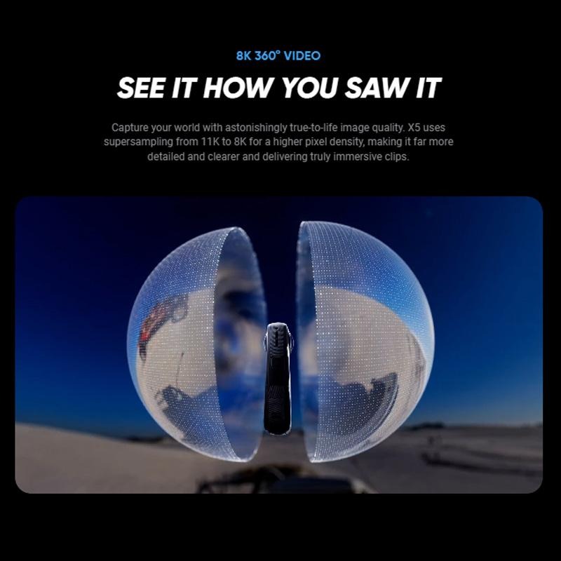  Insta360 X5 Action Cam 8k 360 Action Camera | Action Camera Insta 360 ONE X5 Action Cam - Resmi 
