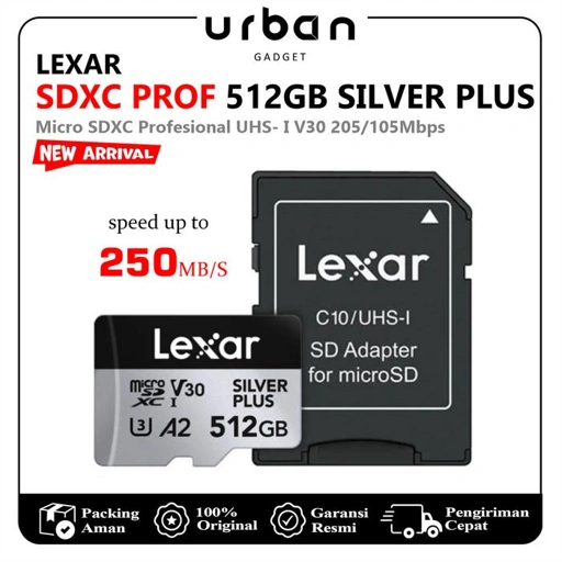 Image of Memory Lexar 512GB Professional Silver Plus microSDXC 205/105Mbps