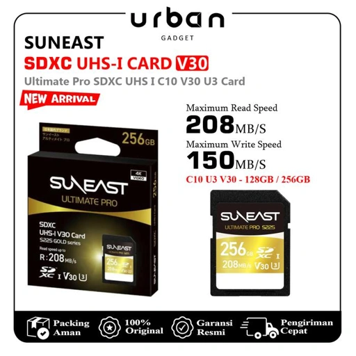 Image of Suneast Ultimate Pro SDXC UHS-I 208MB/s Gold Series Class 10 V30 128GB | 256GB - Resmi