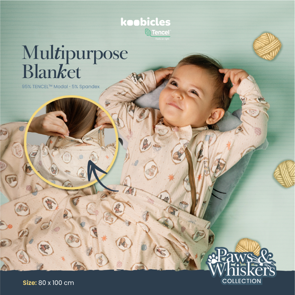 Koobicles Multipurpose Blanket TENCEL™ “Paws & Whiskers”