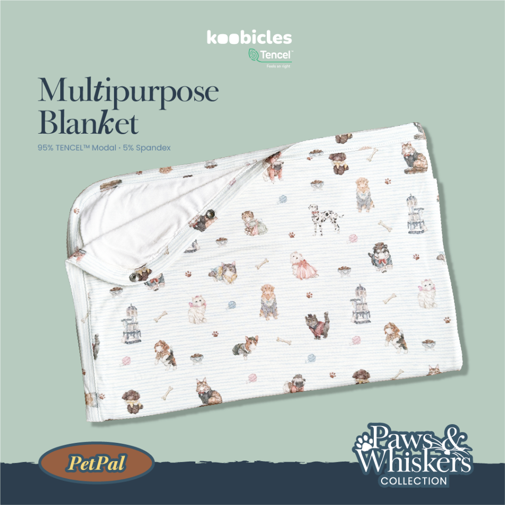 Koobicles Multipurpose Blanket TENCEL™ “Paws & Whiskers”