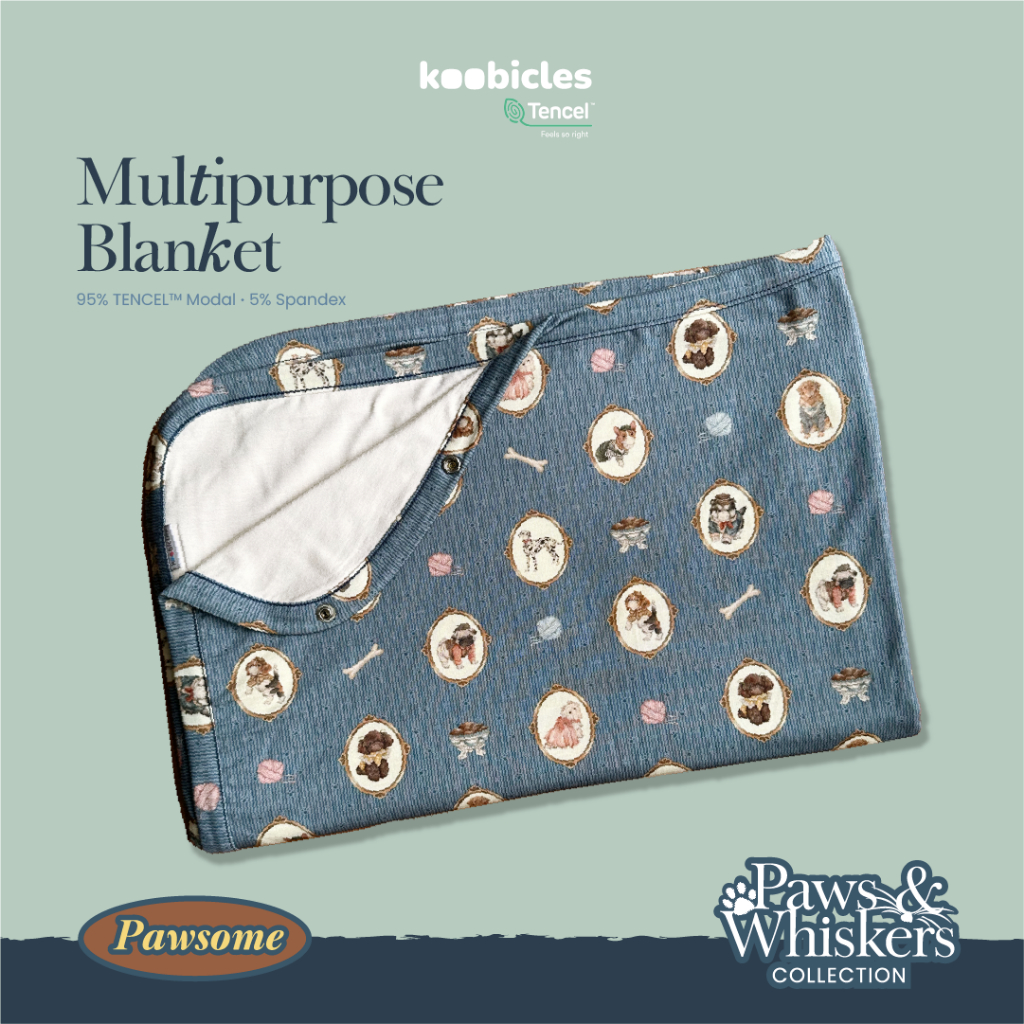 Koobicles Multipurpose Blanket TENCEL™ “Paws & Whiskers”