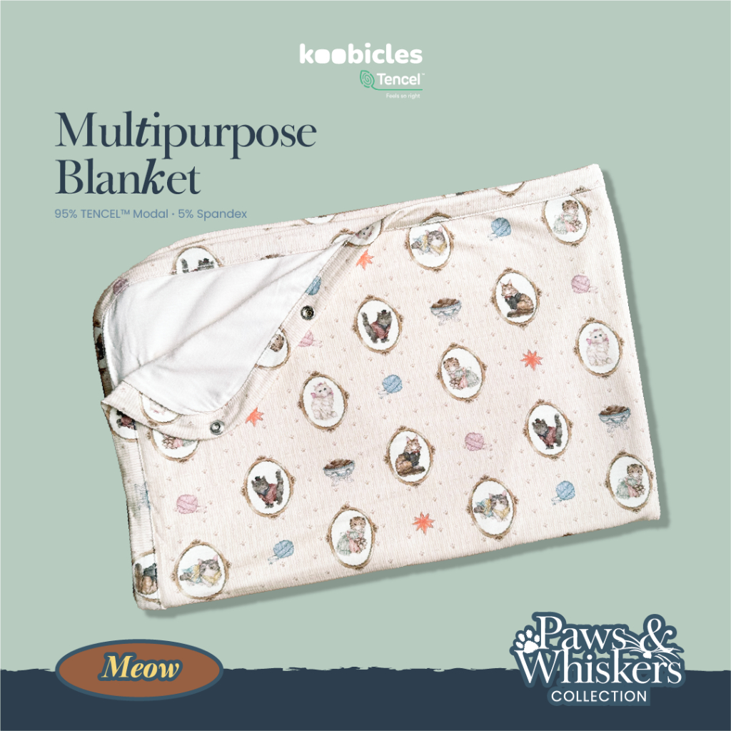 Koobicles Multipurpose Blanket TENCEL™ “Paws & Whiskers”