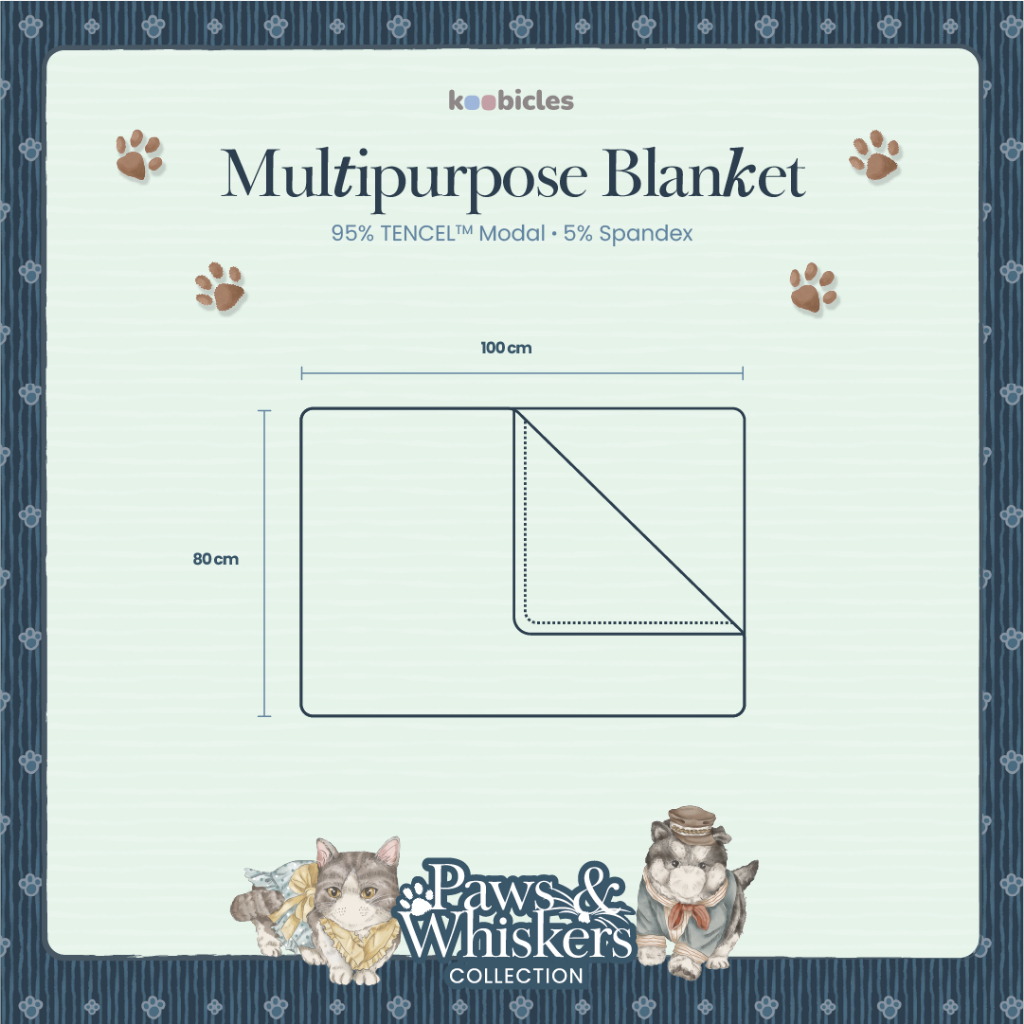Koobicles Multipurpose Blanket TENCEL™ “Paws & Whiskers”