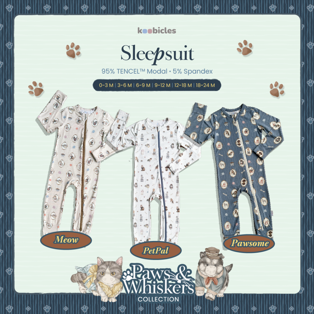 Koobicles Sleepsuit TENCEL™ "Paws & Whiskers”