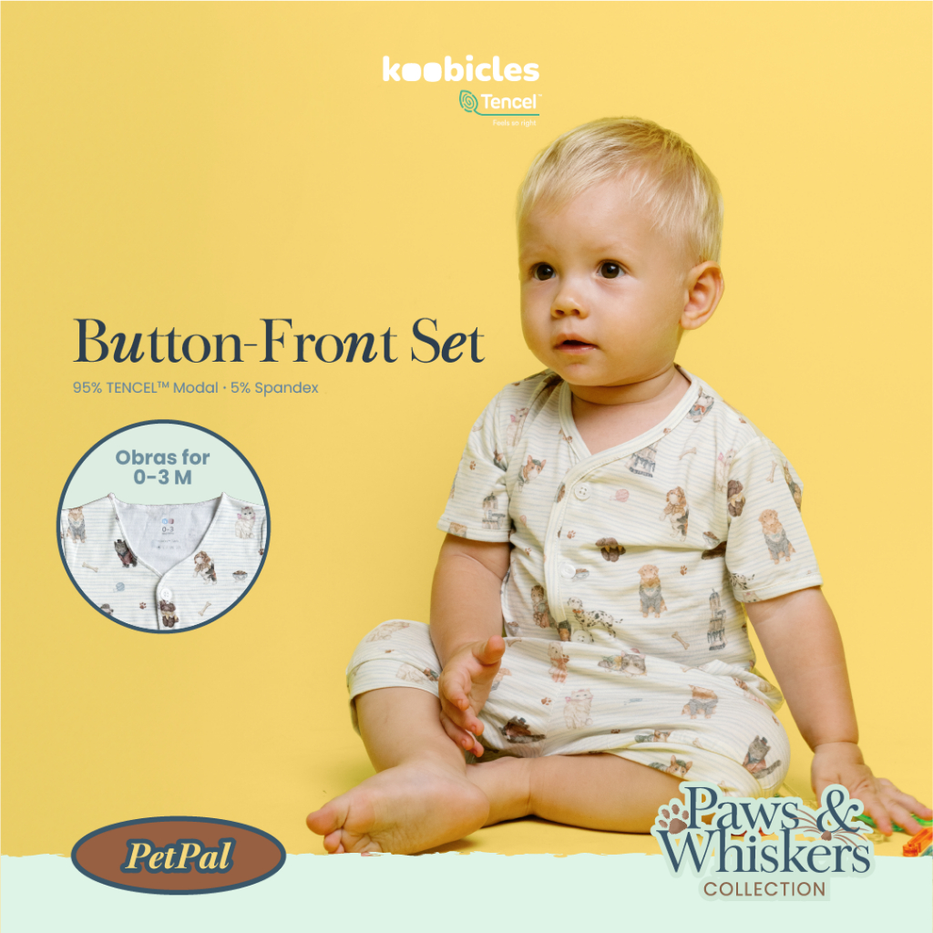 Koobicles Button-Front Set TENCEL™ “Paws & Whiskers”