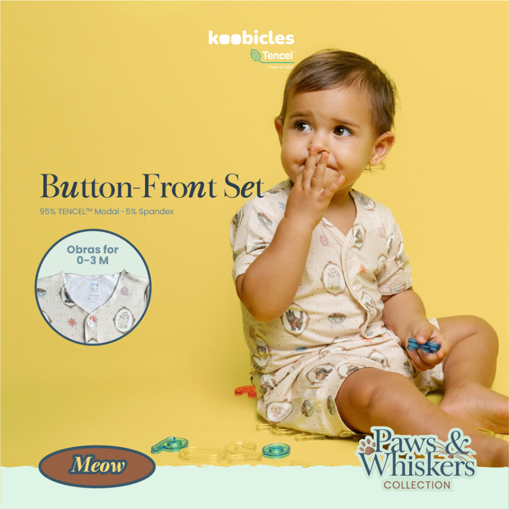 Koobicles Button-Front Set TENCEL™ “Paws & Whiskers”