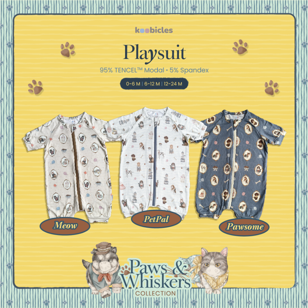 Koobicles Playsuit TENCEL™ “Paws & Whiskers”