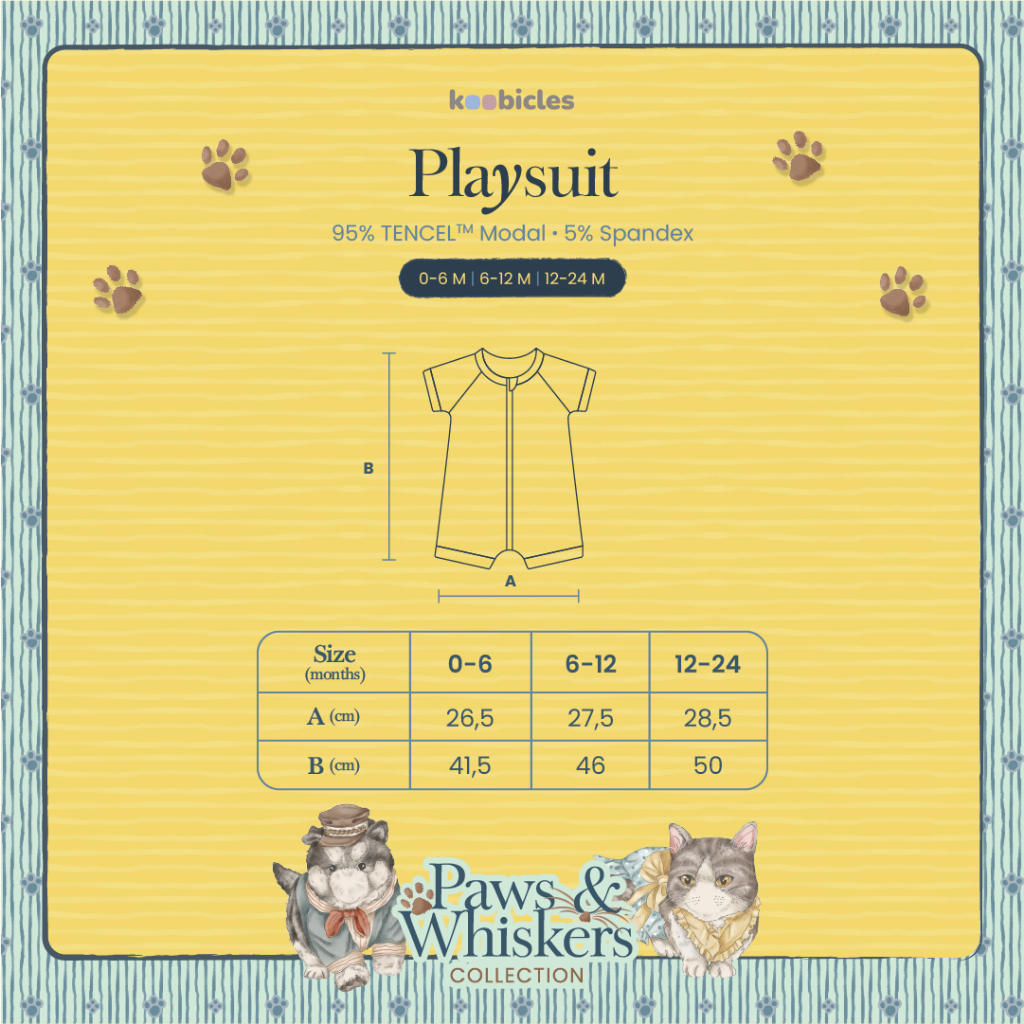 Koobicles Playsuit TENCEL™ “Paws & Whiskers”