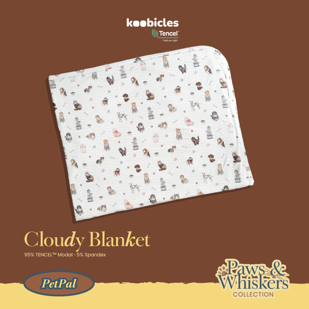 Koobicles Cloudy Blanket TENCEL™ "Paws & Whiskers”