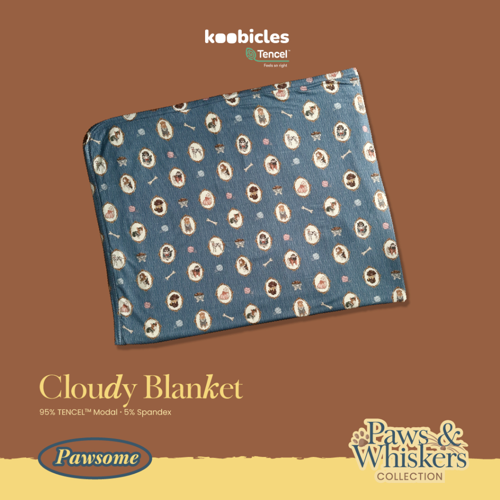 Koobicles Cloudy Blanket TENCEL™ "Paws & Whiskers”