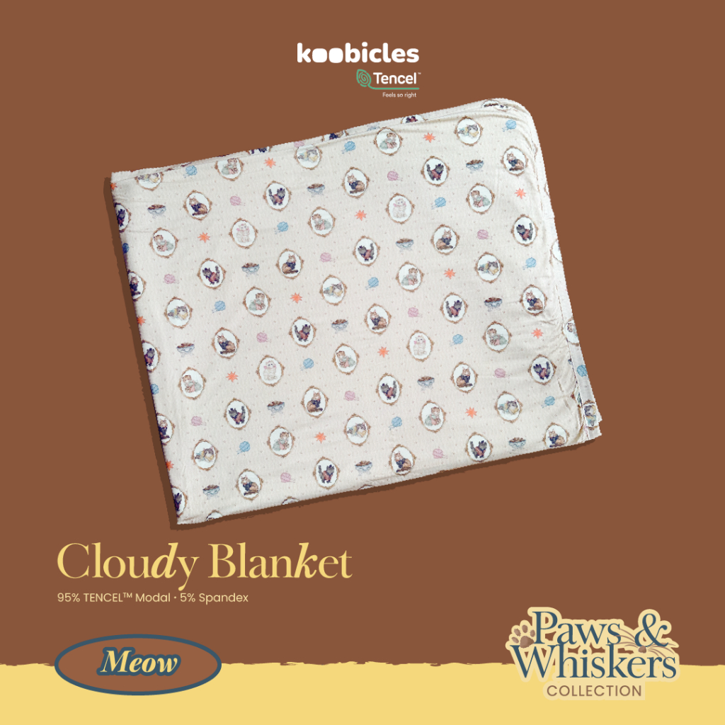 Koobicles Cloudy Blanket TENCEL™ "Paws & Whiskers”