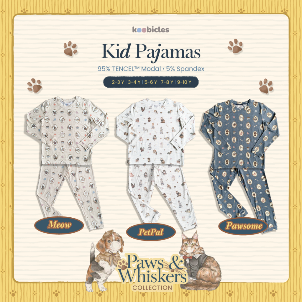 Koobicles Kid Pajamas TENCEL™ “Paws & Whiskers”