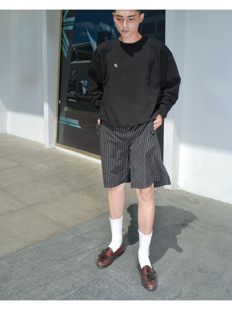 WAG BAGGY SHORT BLACK AND WHITE STRIPES - 67percent