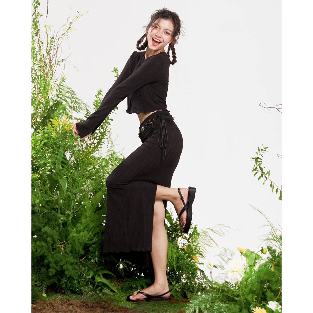 Long Woven Skirt - Dottie