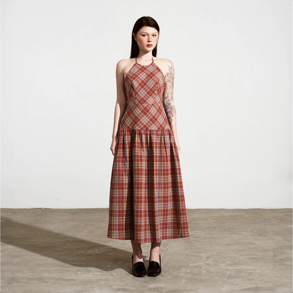 Knitted Halter Neck Maxi Dress - Dottie