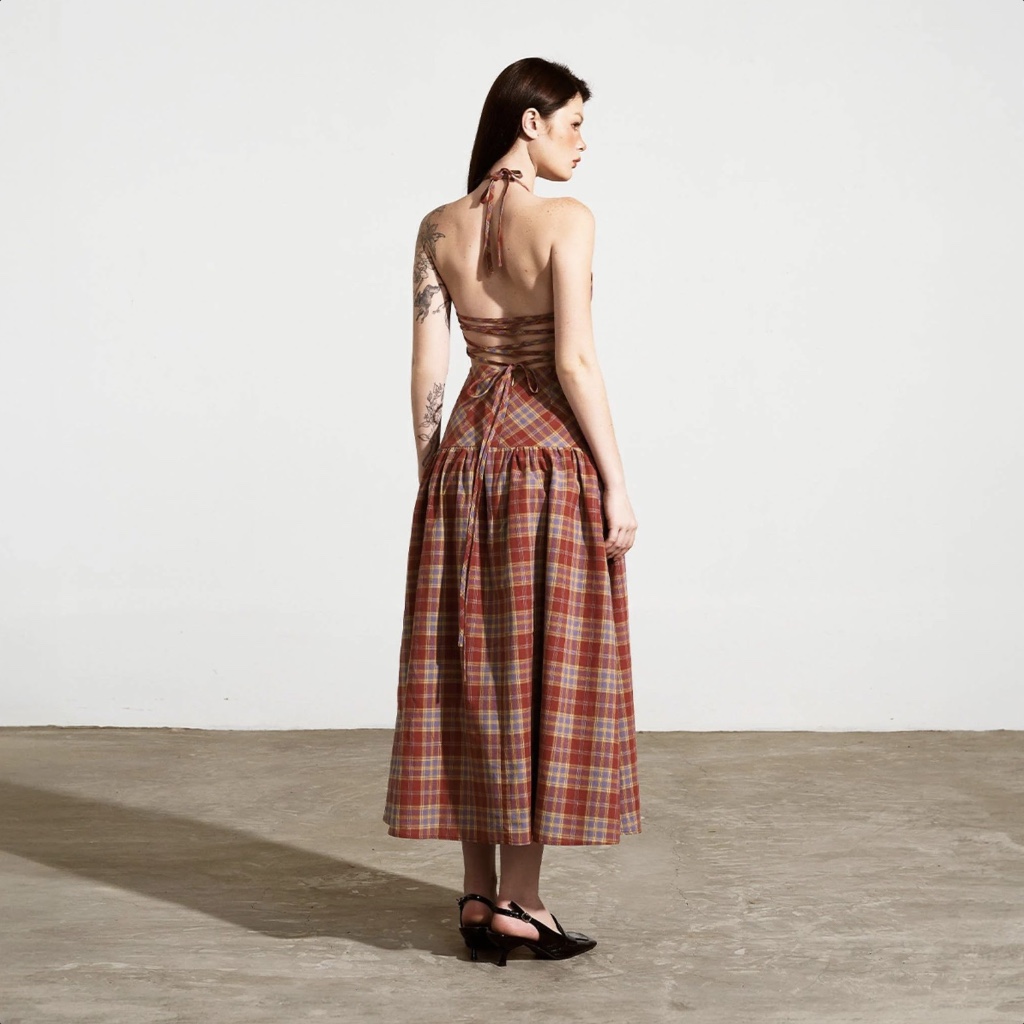 Knitted Halter Neck Maxi Dress - Dottie
