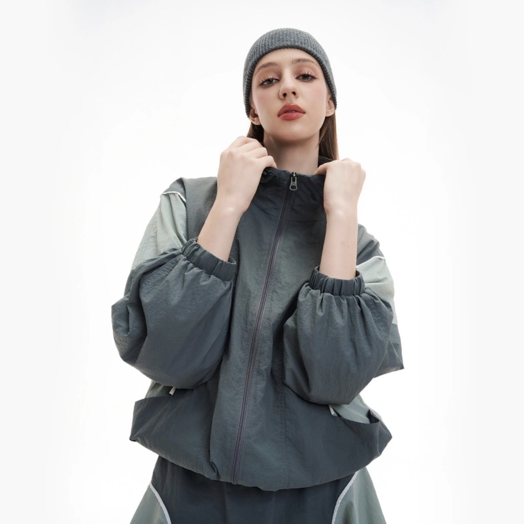 Mixed Color Parachute Jacket - Dottie