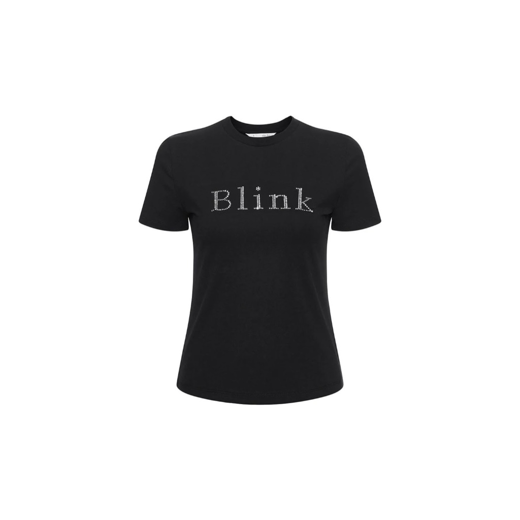 Blink Rhinestone T-shirt Black - Dottie