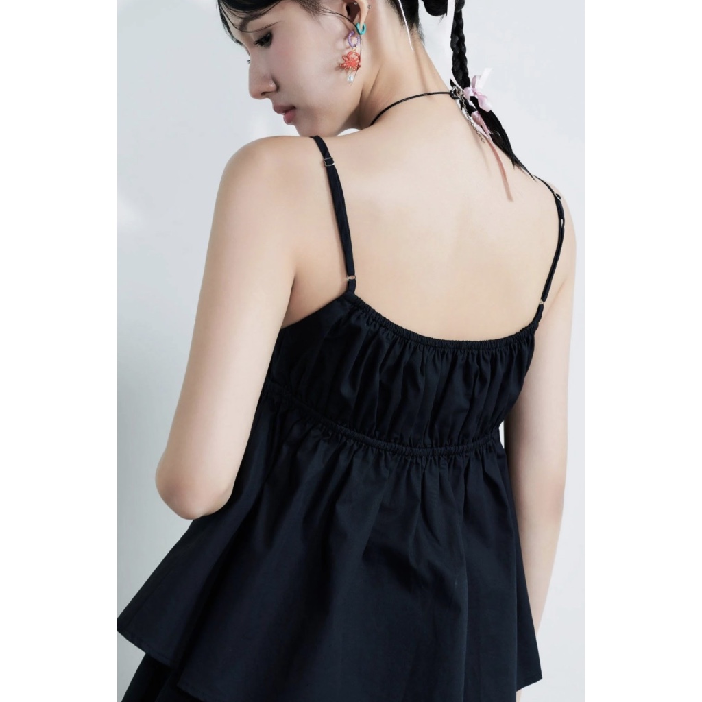 2-strap Style Shirt with Bow Tie - Dottie