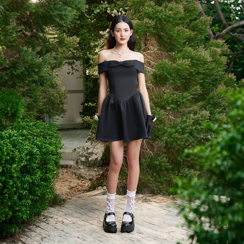 Off-the-shoulder Corset Dress - Dottie
