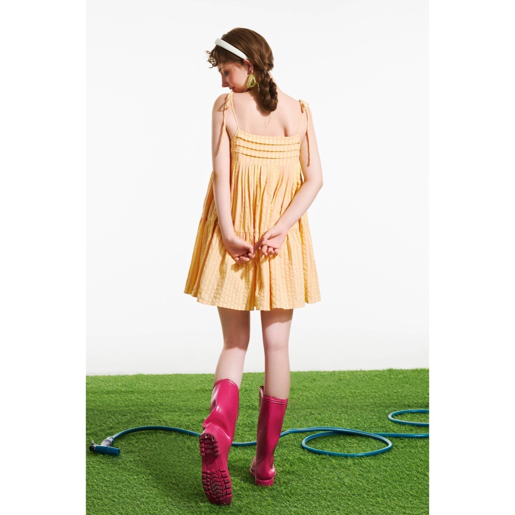 Bow-tie Flared Gingham Mini Dress - Dottie
