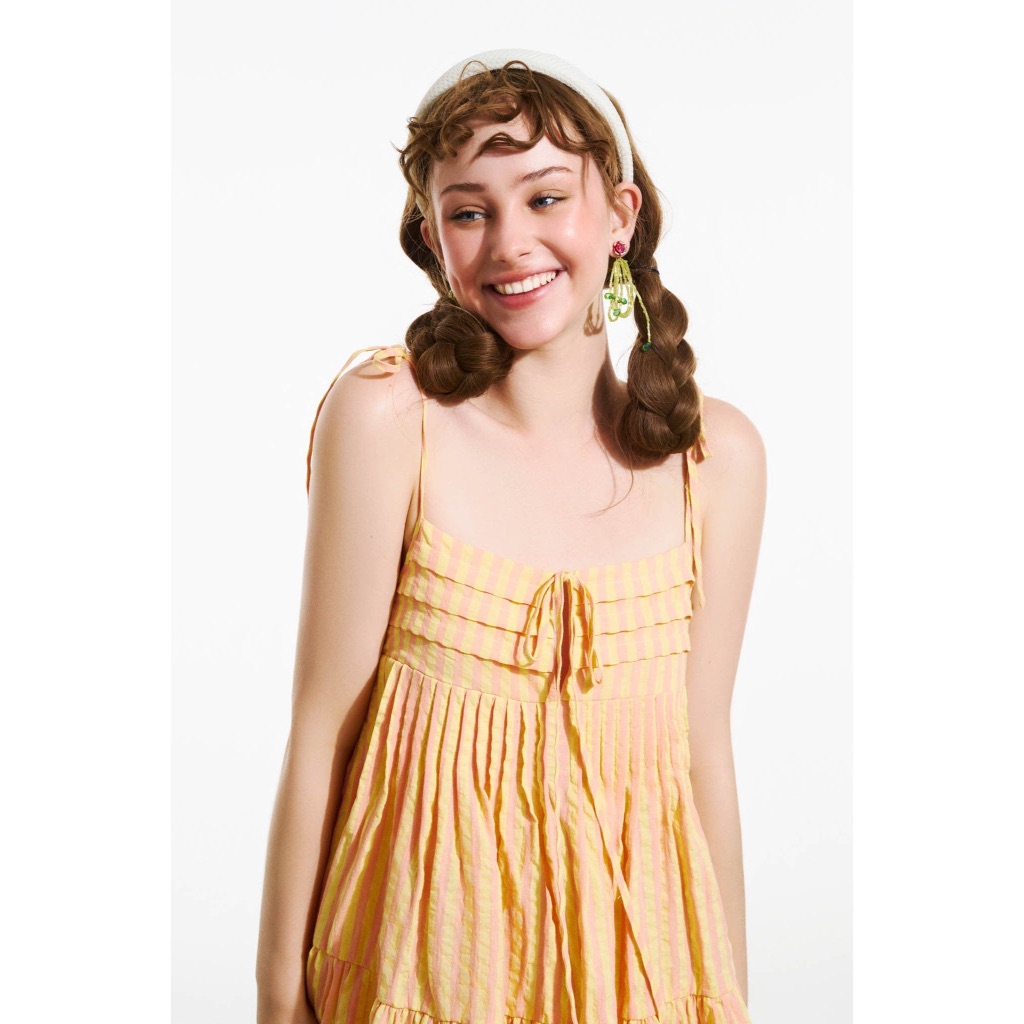 Bow-tie Flared Gingham Mini Dress - Dottie