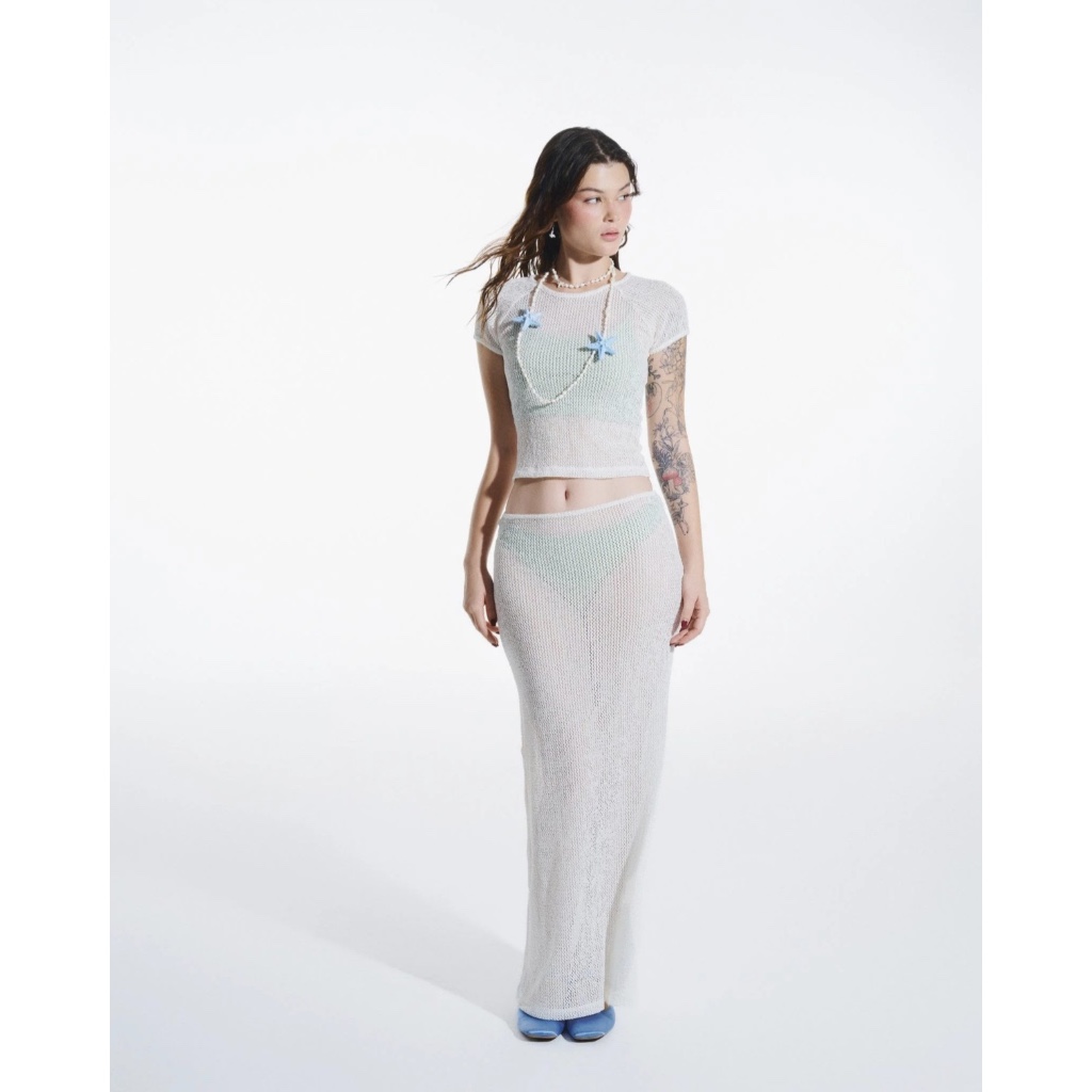White Crop Top - Dottie