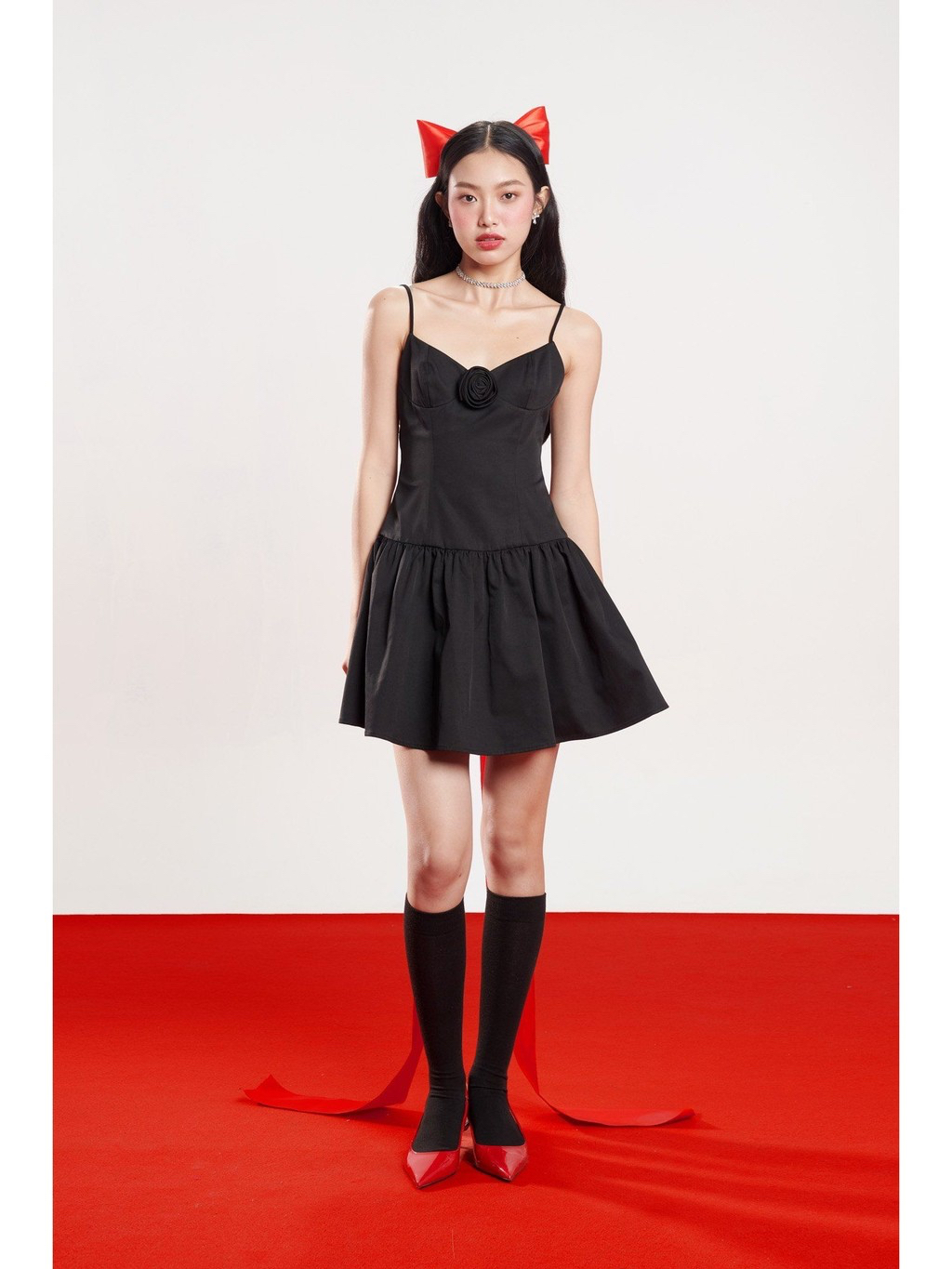 2-strap Floral Flared Dress - Dottie
