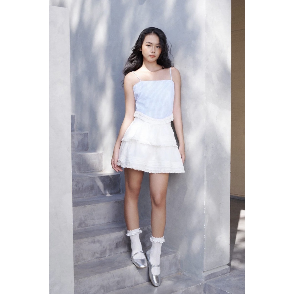Two-tier Pleated Skirt - Dottie