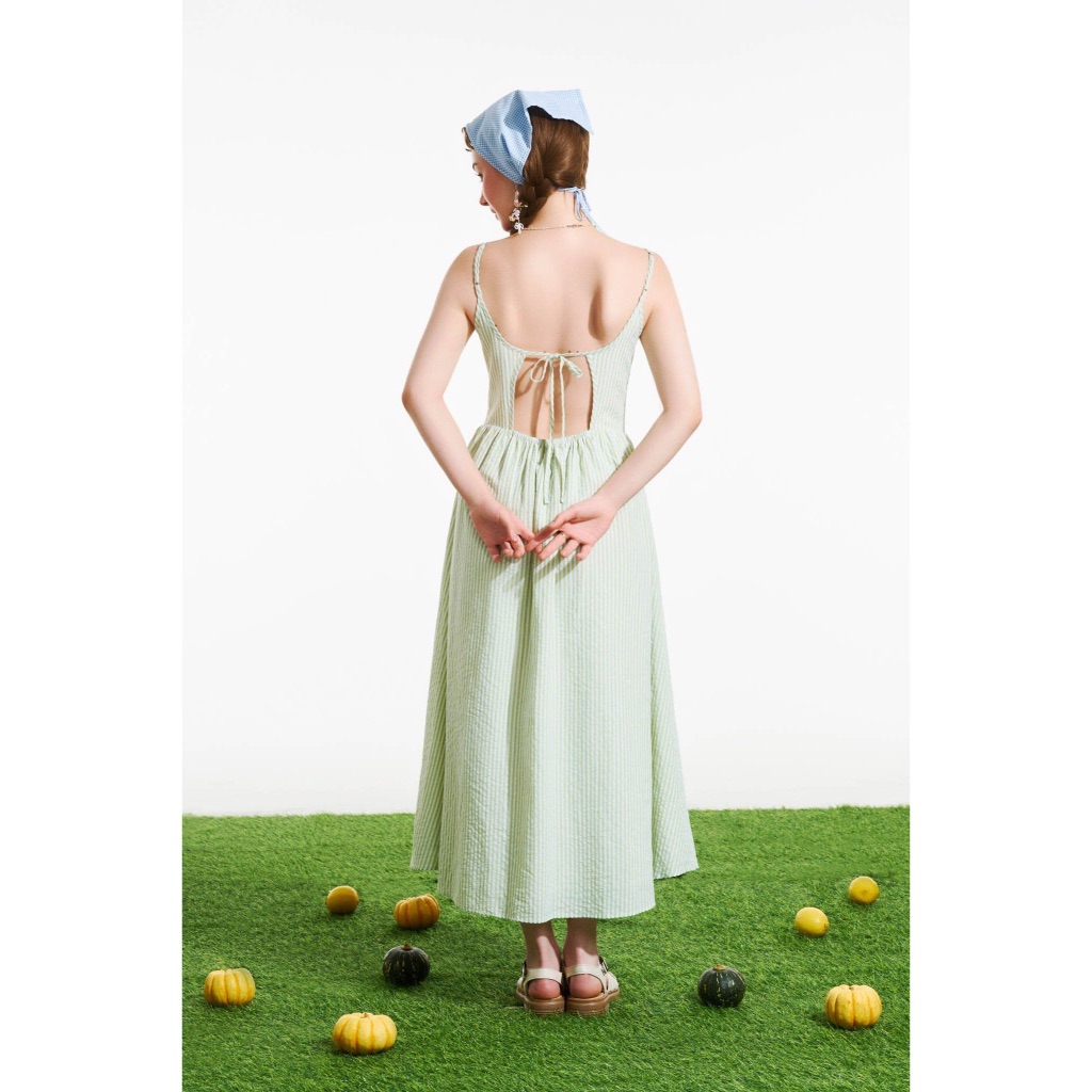 Gingham Open-back Midi Dress - Dottie