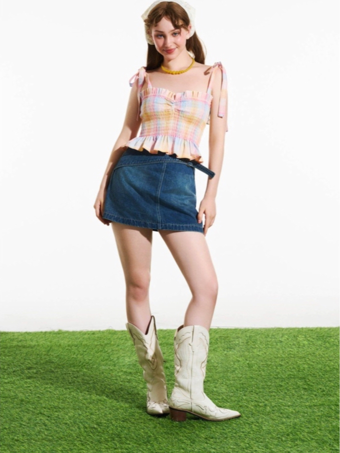 Denim Mini Skirt - Dottie