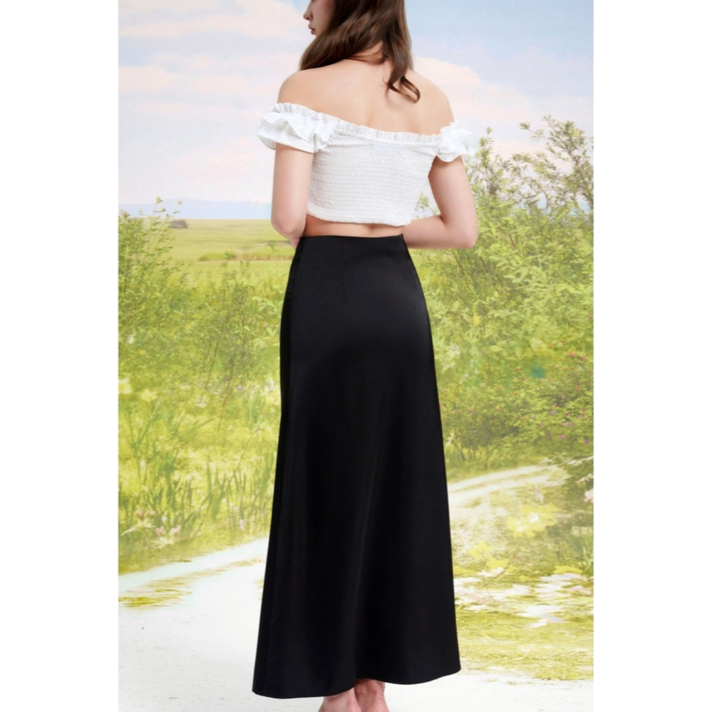 Satin Maxi Skirt - Dottie