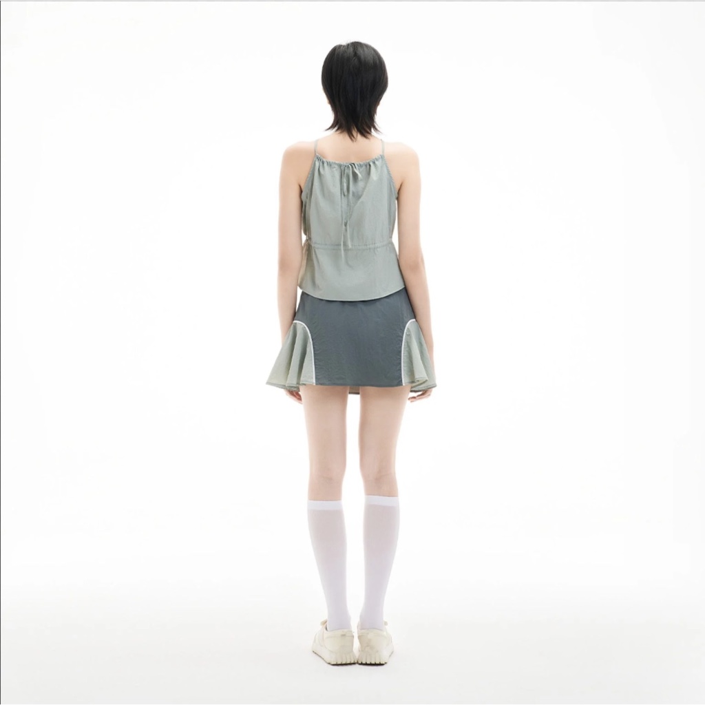 Color-matched Parachute Fabric Short Skirt - Dottie