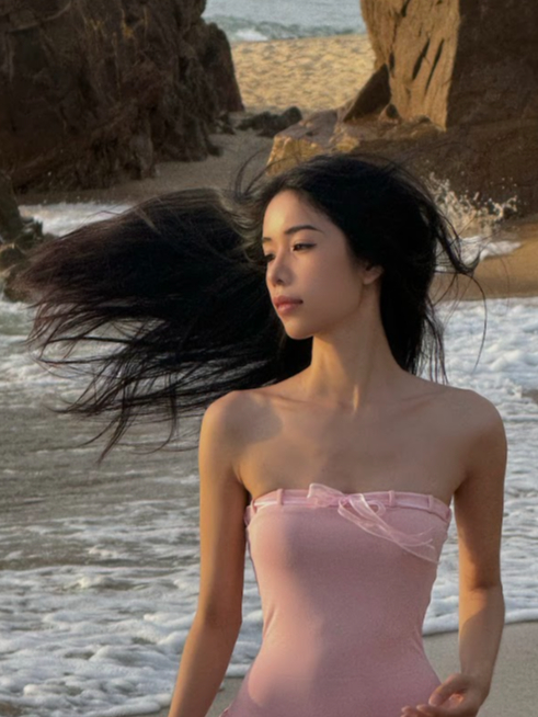 Rosy Bow Layered Dress - WABISABI.