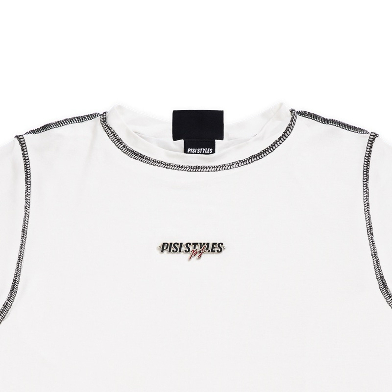 Mirror PISI (PS.) Basic Logo Signage Crop Top - PISI.STYLE