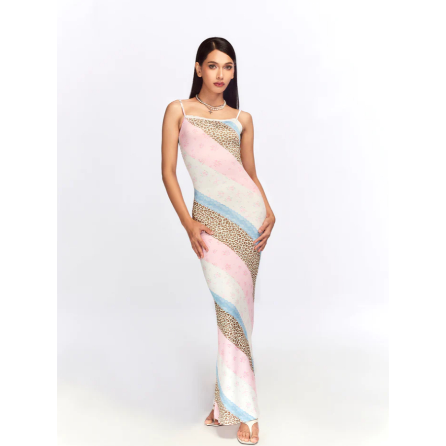 Leopard Floral Maxi Skirt - Jyosei