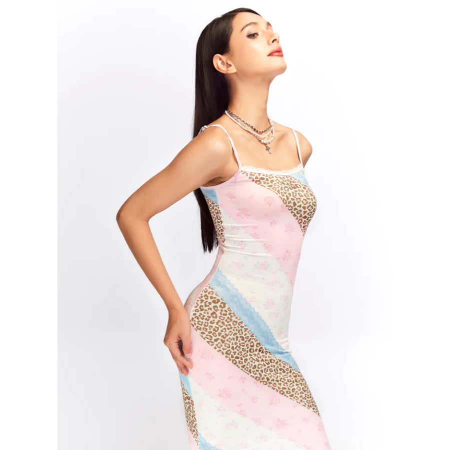 Leopard Floral Maxi Skirt - Jyosei