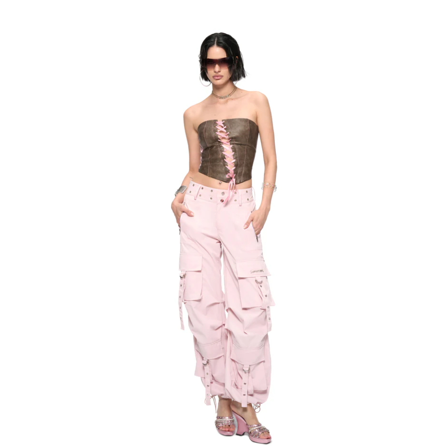 Brown Tie-Up Tube Top - Jyosei