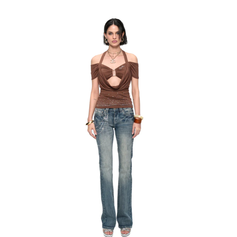 Brown Drape Tee - Jyosei
