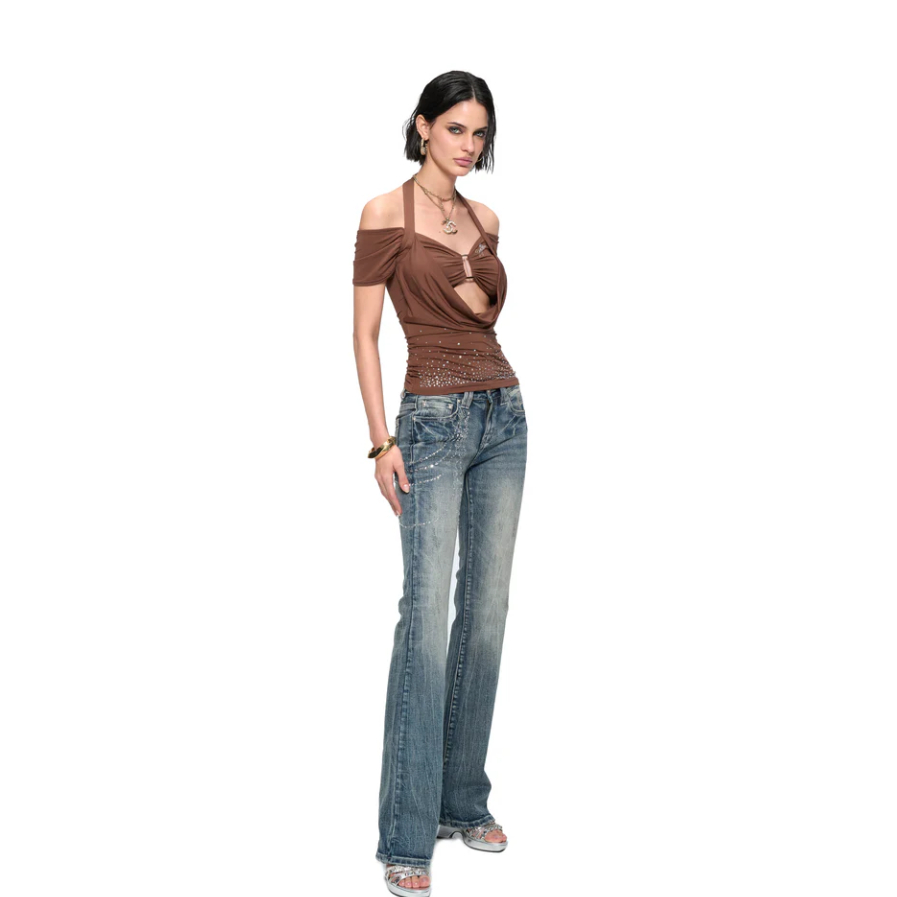 Brown Drape Tee - Jyosei