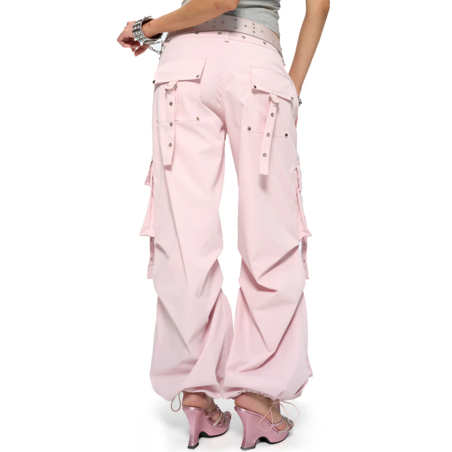 Pink Utility Wide-Leg Pants - Jyosei