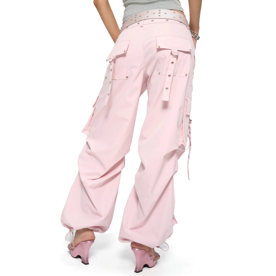 Pink Utility Wide-Leg Pants - Jyosei