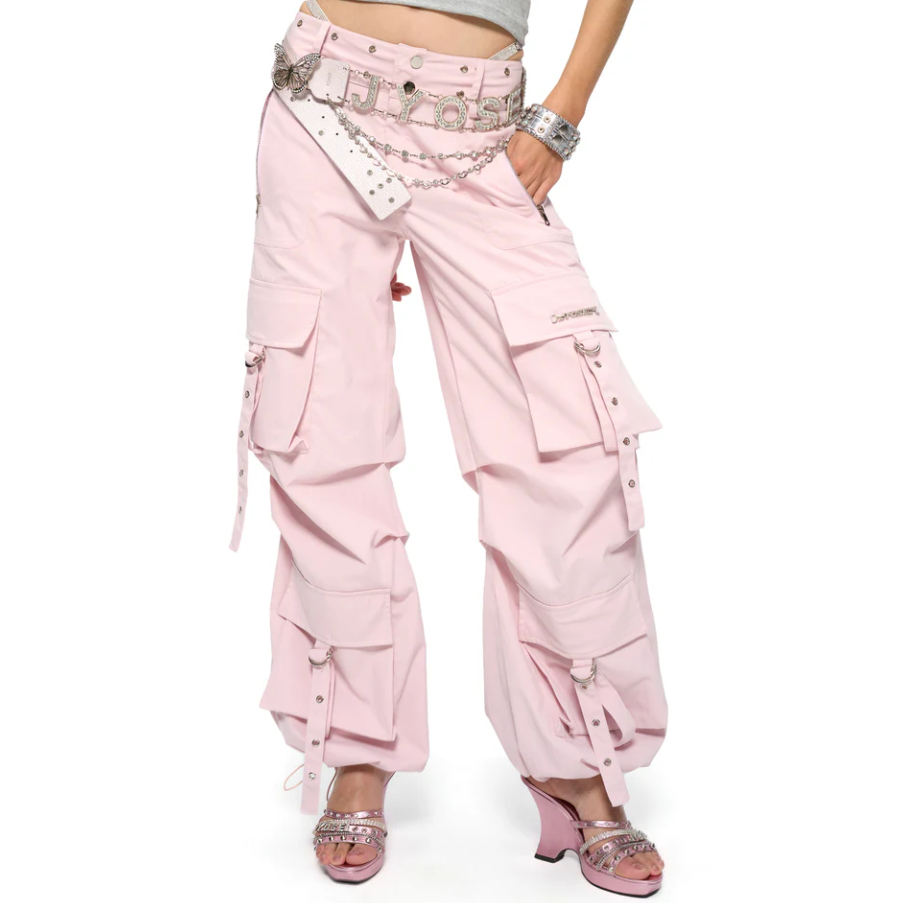 Pink Utility Wide-Leg Pants - Jyosei